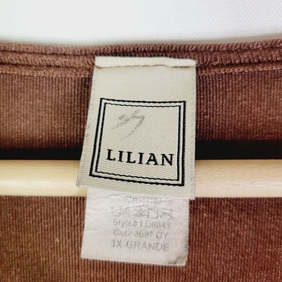 Lilian Vintage Elegant Cocoa Brown V-Neck Dress - Picture 3 of 15